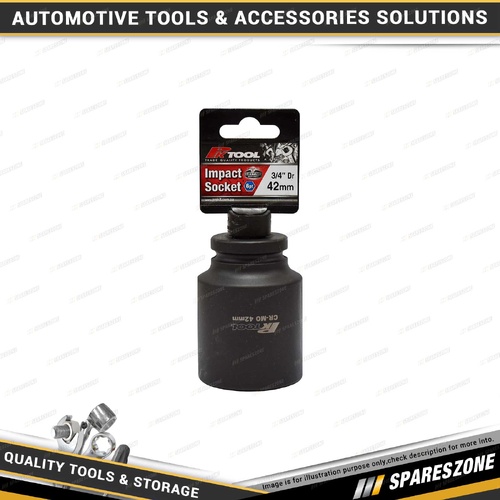 PK Tool 3/4" Drive Deep Impact Socket - 42mm 6 Point Black Phosphate Finish