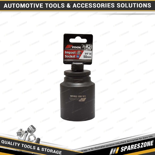 PK Tool 3/4" Drive Deep Impact Socket - 50mm 6 Point Black Phosphate Finish