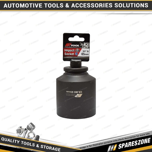 PK Tool 3/4" Drive Deep Impact Socket - 65mm 6 Point Black Phosphate Finish