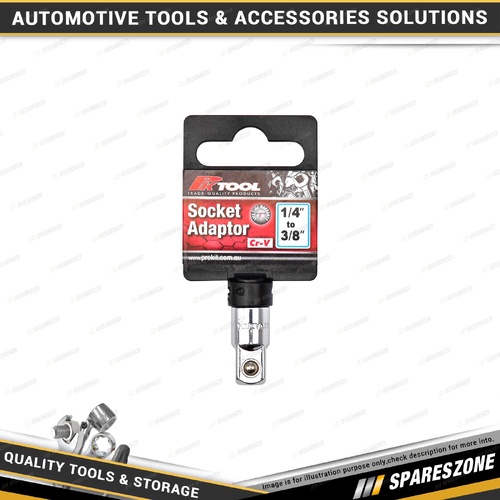 PK Tool 1/4" to 3/8" Drive Heavy Duty Socket Adaptor - Chrome Finish Cr-V