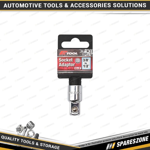 PK Tool 3/8" to 1/2" Drive Heavy Duty Socket Adaptor - Chrome Finish Cr-V