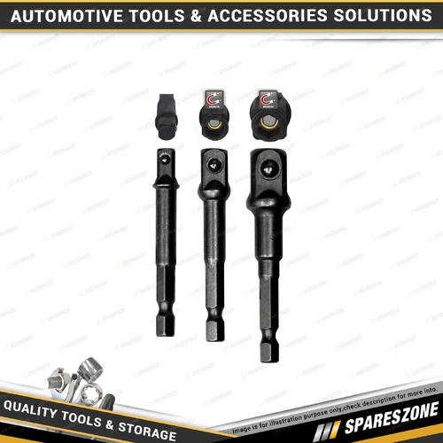 3 Pcs of PK Tool 2-in-1 Magnetic Socket/Drill Adaptor Set - 40Cr Steel