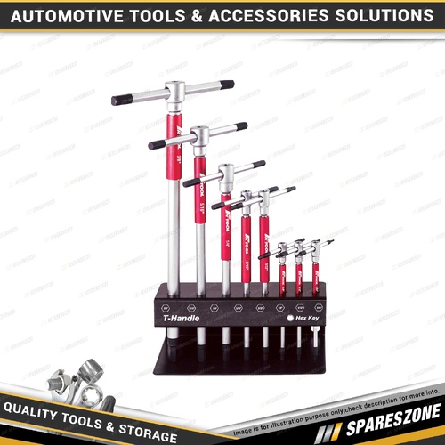 8 Pcs of PK Tool 3-Way T-Handle Hex Head Spinner Wrench Set - SAE Cr-V