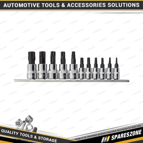 11 Pcs of PK Tool 1/4" & 3/8" Drive Star Bit Socket Set - S2 Steel Cr-V