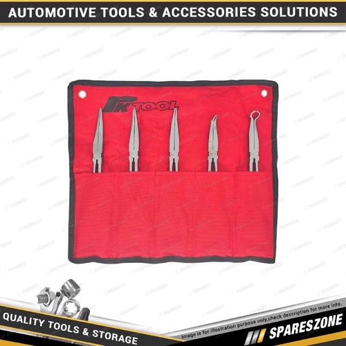 5Pc PK Tool Hose & Long Reach Plier Set - Heat Treated High Grade Carbon Steel