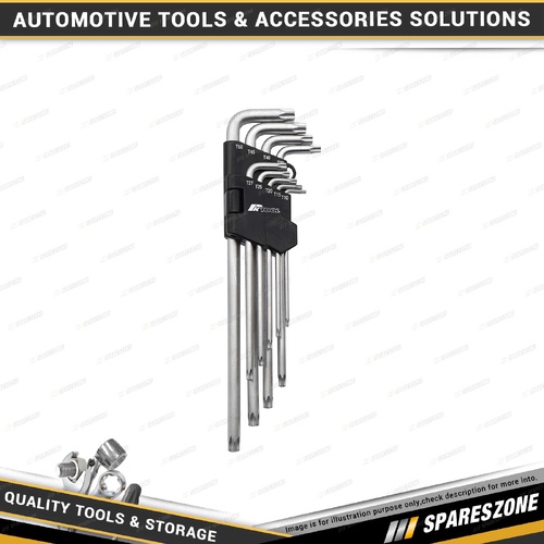 9 Pcs of PK Tool Extra Long Tamper Star Key Set - Magnetic Tips S2 Steel