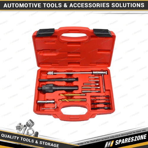 16Pc PK Tool Glow Plug Removal&Thread Repair Kit - Pulls Drills Repairs Threads