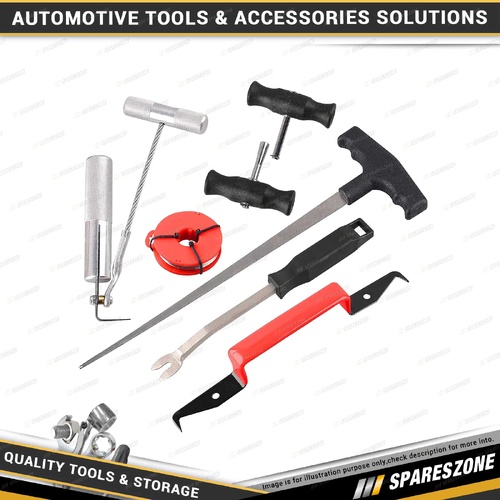 7 Pcs of PK Tool Windscreen & Auto Glass Removal Tool Kit - Corrosion Resistant