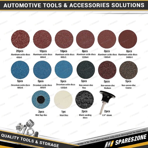 101 Pcs of PK Tool Quick Change Surface Conditioning Sanding Disc Set