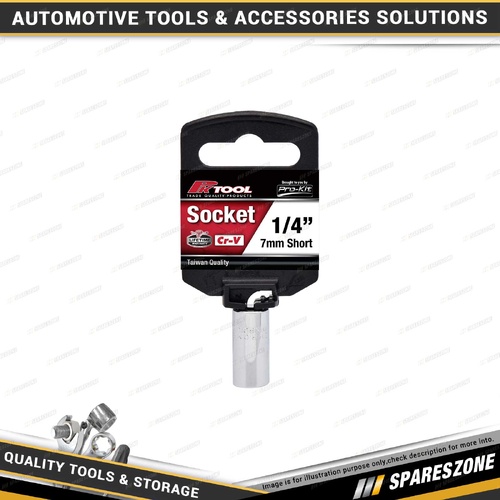 PK Tool 1/4" Drive Heavy Duty Metric Regular Short Socket - 7mm 6 Point Cr-V