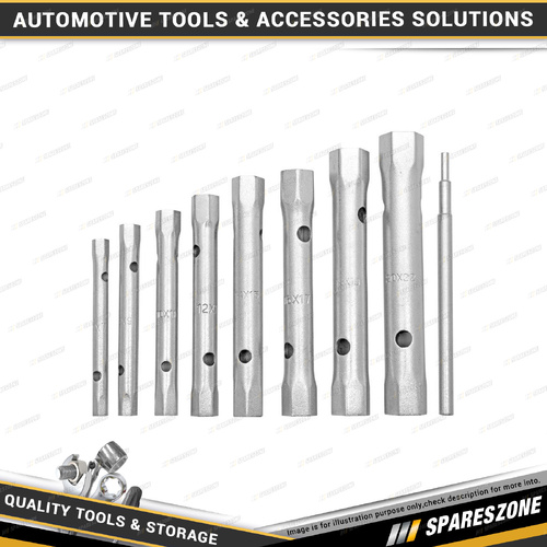 9 Pcs PK Tool Spark Plug Tube Spanner Set - Zinc Plated for Corrosion Protection