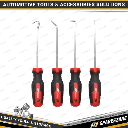4 Pcs of PK Tool Pick & Hook Set - 100mm Shaft with Comfort Grip Handle