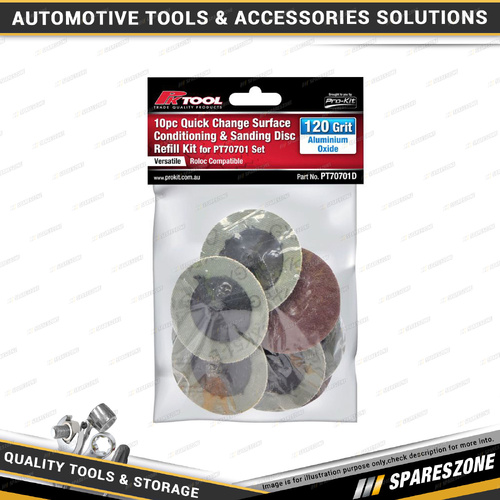 10 Pcs PK Tool 120 Grit Aluminium Oxide Roll Lock Style Sanding Disc Refill Pack