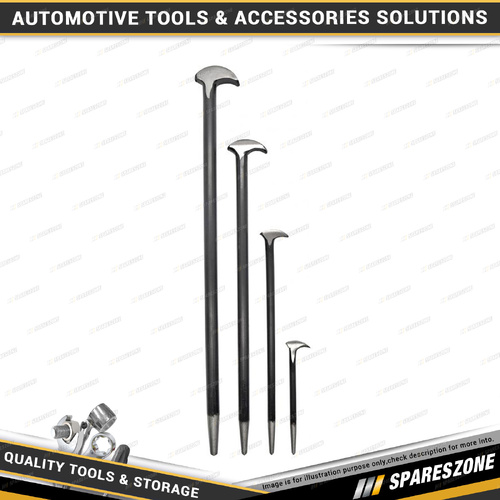 4 Pcs of PK Tool Rolled Head Pry Bar Set - Length 150mm 300mm 400mm 500mm