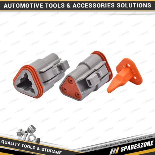 4 Pcs of PK Tool Male Three Cavity Plug Connector & Wedgelock - to Suit PT91507