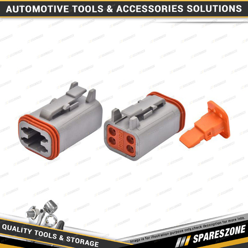 4 Pcs of PK Tool Male Four Cavity Plug Connector & Wedgelock - to Suit PT91507