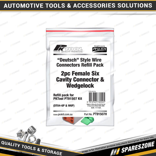2 Pcs of PK Tool Female Six Cavity Connector & Wedgelock - to Suit PT91507