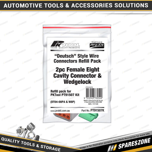 2 Pcs of PK Tool Female Eight Cavity Connector & Wedgelock - to Suit PT91507