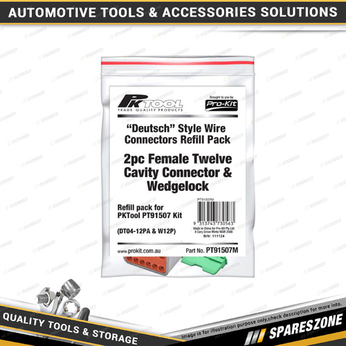 2 Pcs of PK Tool Female Twelve Cavity Connector & Wedgelock - to Suit PT91507
