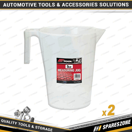 2 x PK Tool 5Ltr Measuring Jugs - for Thinners Paint Oil Water & Brake Fluid