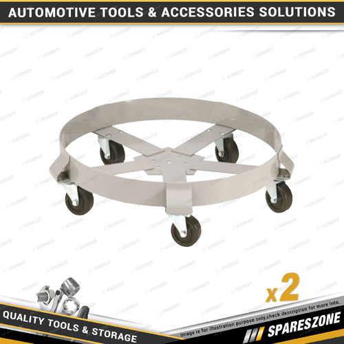 2 x PK Tool Drum Dollies - Suits 208Ltr Drums 5 x 75mm Swivel Castors