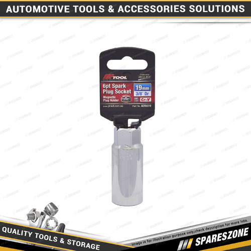 PK Tool 3/8" Drive 6 Point Spark Plug Socket - Easy Release Rubber Plug Holder