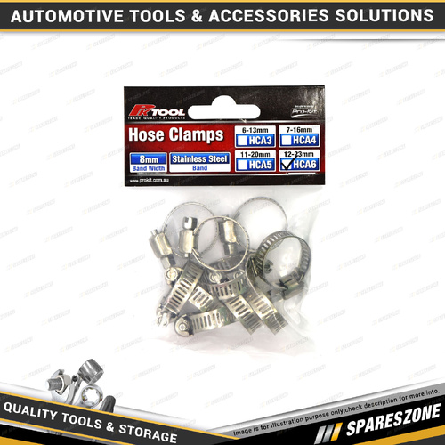 10 Pcs of PK Tool Hose Clamps - Fits Hoses 12-23mm with 8mm Stainless Steel Band
