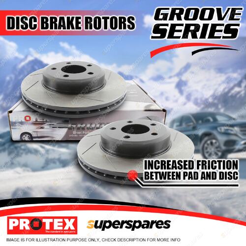Front Protex Slotted Brake Rotors for Toyota Hilux GUN 125 126 135 136 318.7mm