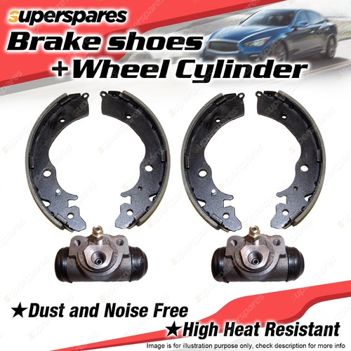 Rear 4 Brake Shoes + Wheel Cylinders for Toyota Hilux LN40R RN30R RN31R RN40R