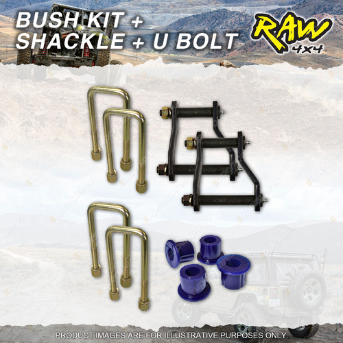 Rear RAW 4x4 Leaf Springs Bush Shackle U-bolt Kit for Ford Ranger PX I II III