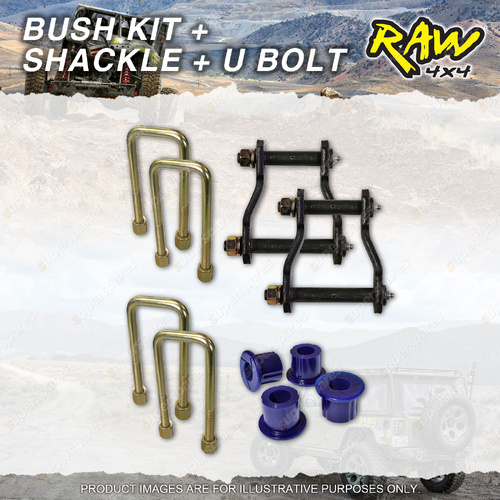 Rear RAW 4x4 Leaf Springs Bush Shackle U-bolt Kit for Holden Colorado RG I & II