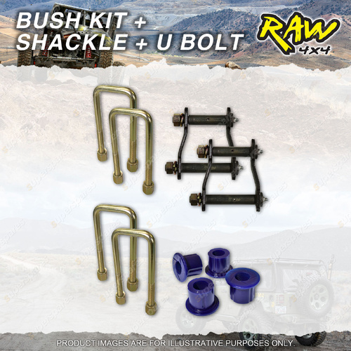 Rear RAW 4x4 Leaf Springs Bush Shackle U-bolt Kit for Mazda B2600 Bravo Proceed
