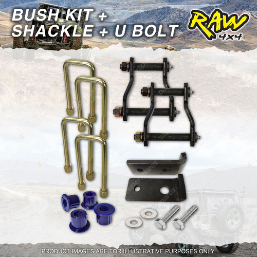 Rear RAW 4x4 Leaf Springs Bush Shackle U-bolt Kit for Holden Colorado RG III