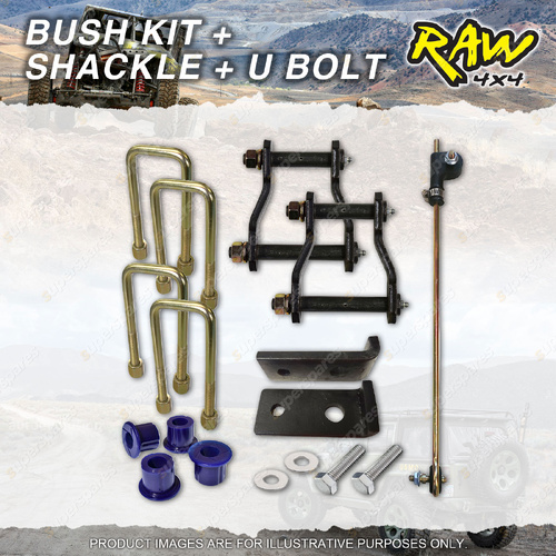 Rear RAW 4x4 Leaf Springs Bush Shackle U-bolt Kit for LDV T60 Ute Dual Cab 17-On