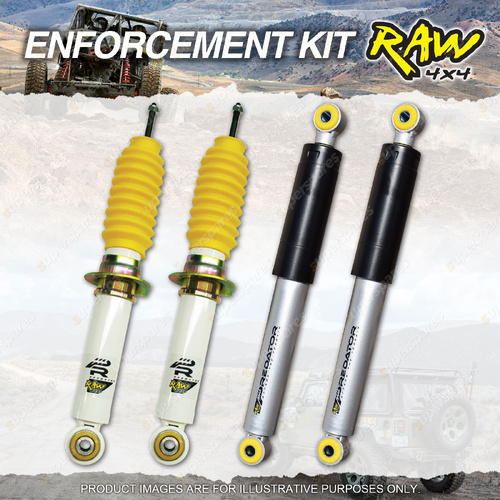 F + R 40mm RAW 4x4 Predator Shock Absorbers for Mitsubishi Challenger G Wagon PB