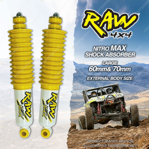 Rear 50mm Lift RAW 4x4 Nitro Max Shock Absorbers for Toyota Landcruiser 80 Ser