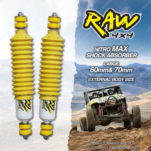 2 Rear 50mm RAW 4x4 Nitro Max Shock Absorbers for Toyota Landcruiser FZJ75 HZJ75