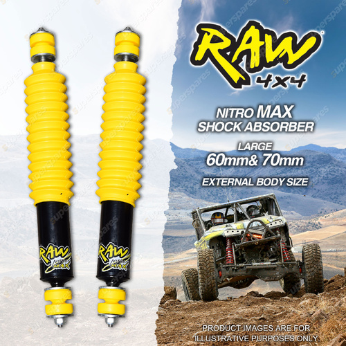 2 Front 50mm RAW 4x4 Nitro Max Shock Absorbers for Toyota Landcruiser 79 Series
