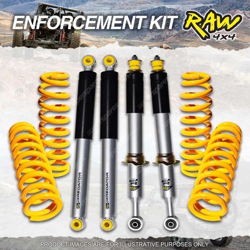 Raw Predator Shocks Flat Ground Top Coil 40mm Lift Kit for Holden Colorado 7 RG