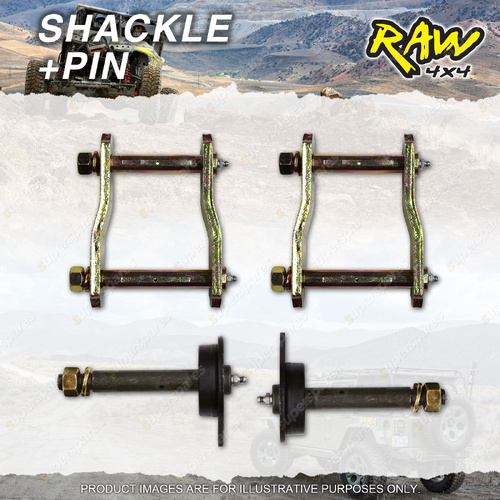 Rear RAW 4X4 Springs Shackles + Pins for Toyota Landcruiser FZJ HZJ VDJ 71 76 78