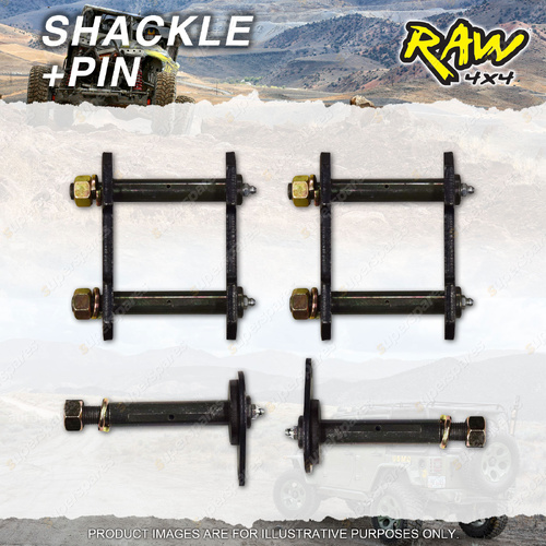 Rear RAW 4X4 Springs Shackles + Pins for Toyota Landcruiser FJ60 FJ62 HJ60 HJ61