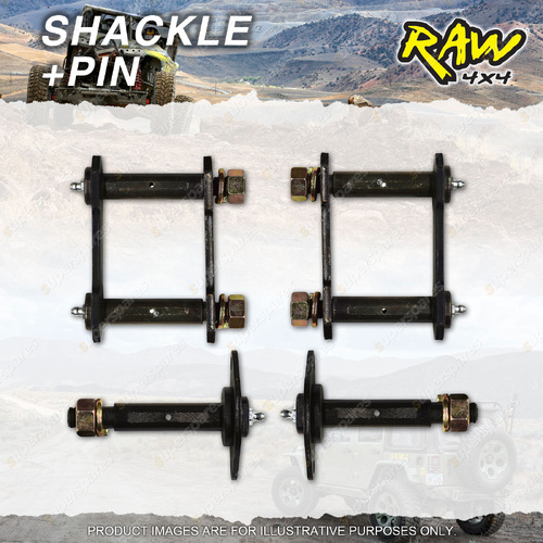 Rear RAW 4X4 Leaf Springs Shackles + Pins for Toyota 4 Runner Surf LN61 YN63