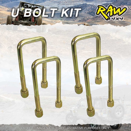4 Pcs RAW 4X4 Leaf Spring U Bolts for Toyota Landcruiser 76 78 79 07-on