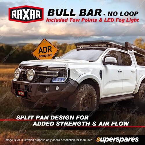 RAXAR Bull Bar No Loop with Lights & Tow Points for Ford Ranger Everest RA 22-On