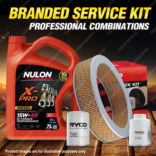 Ryco Oil Air Fuel Filter 7L XPRHD15W40 Service Kit for Nissan Navara D21 2.5 2.7