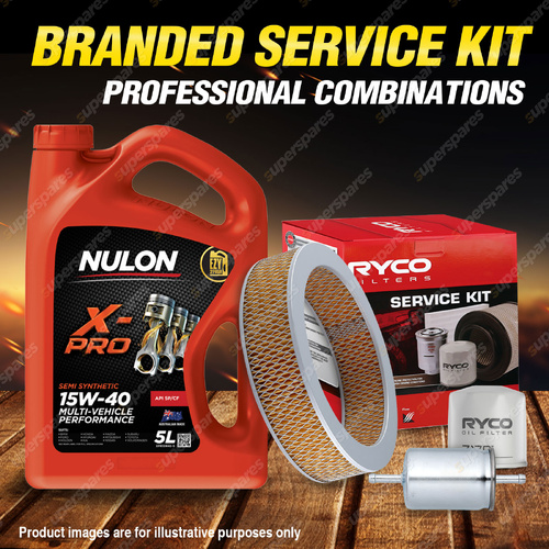 Ryco Oil Air Fuel Filter 5L XPR15W40 Oil Service Kit for Nissan Patrol MQ 2.8L