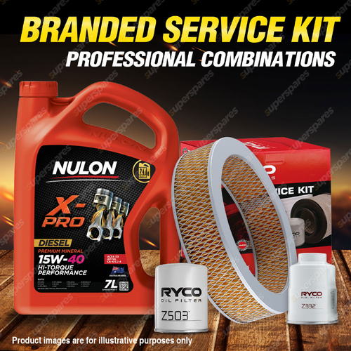 Ryco Oil Air Fuel Filter 7L XPRHD15W40 Service Kit for Nissan Navara D21 2.7L D