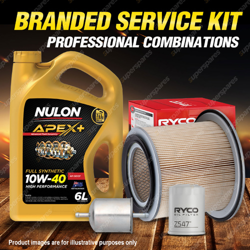 Ryco Oil Air Fuel Filter 6L APX10W40 Service Kit for Nissan Patrol GU I II VI