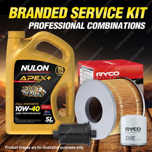 Ryco Oil Air Fuel Filter 5L APX10W40 Service Kit for Landcruiser Prado VZJ95R
