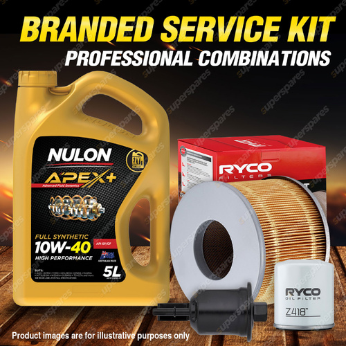 Ryco Oil Air Fuel Filter 5L APX10W40 Service Kit for Toyota Hilux RZN147 2.0L